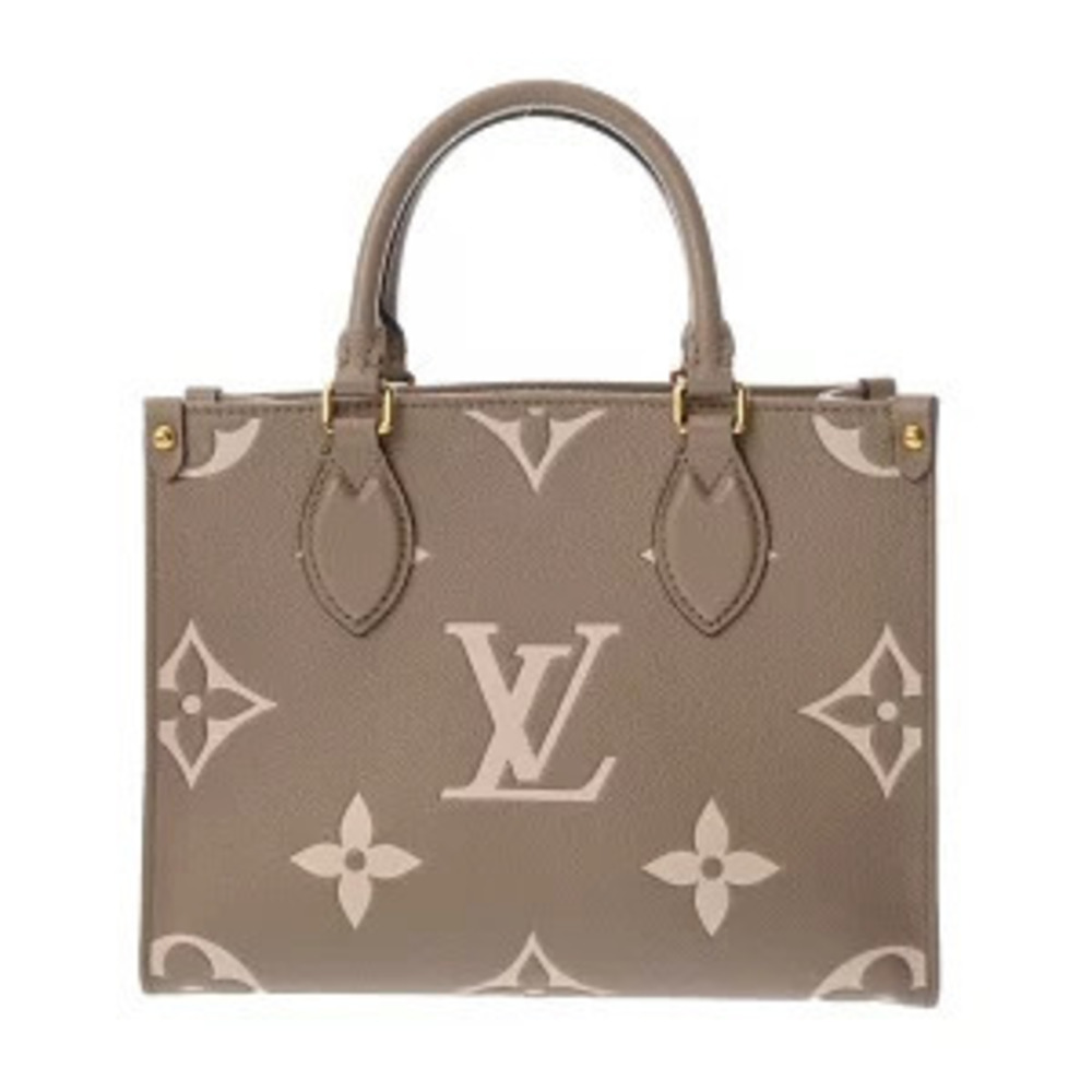 Louis Vuitton Bicolor Monogram Empreinte OnTheGo Leather Top Handle Bag Cream
